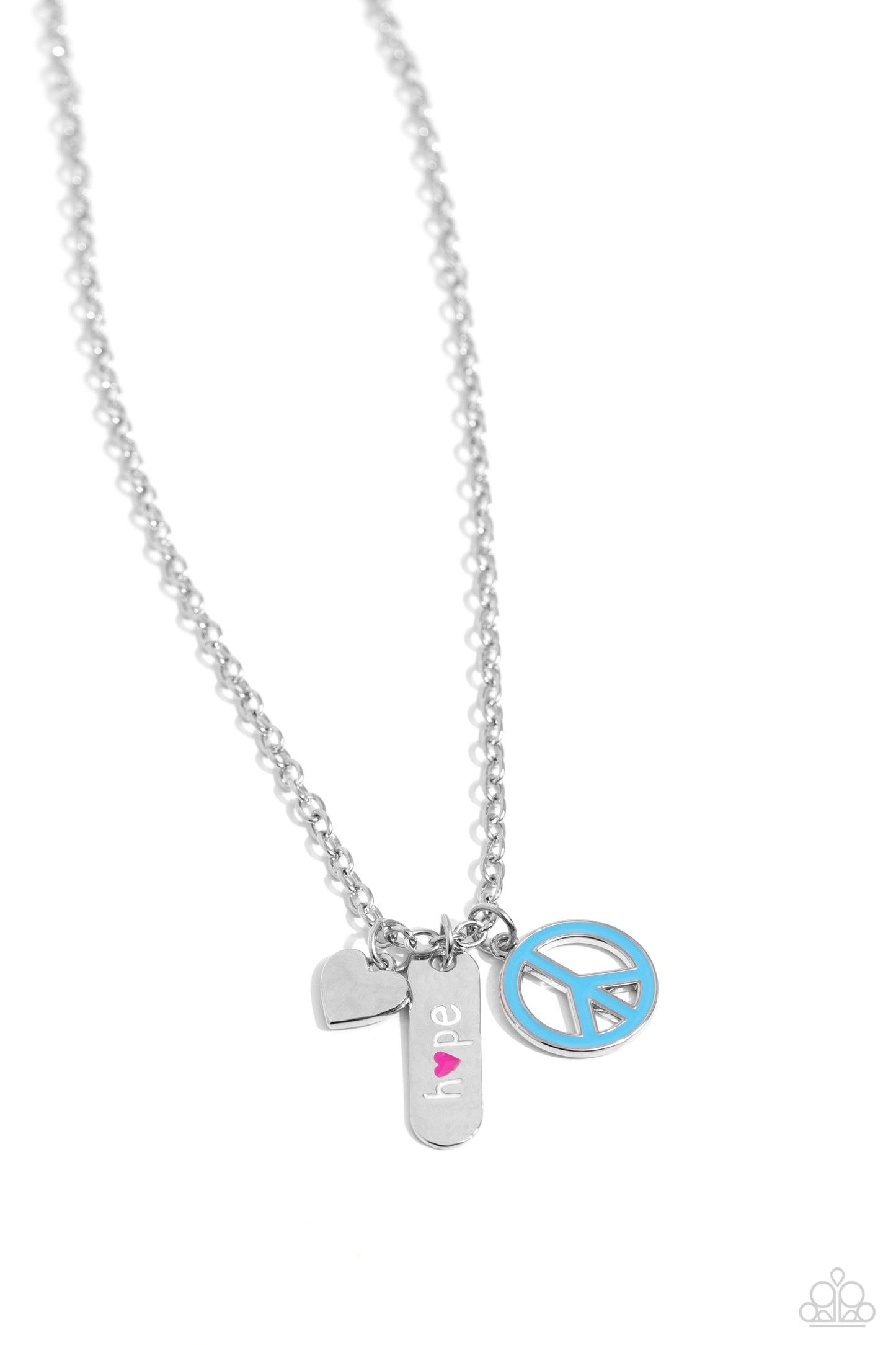 Paparazzi Accessories-Hopeful Hallmark Multi Hope Charm Necklace Set