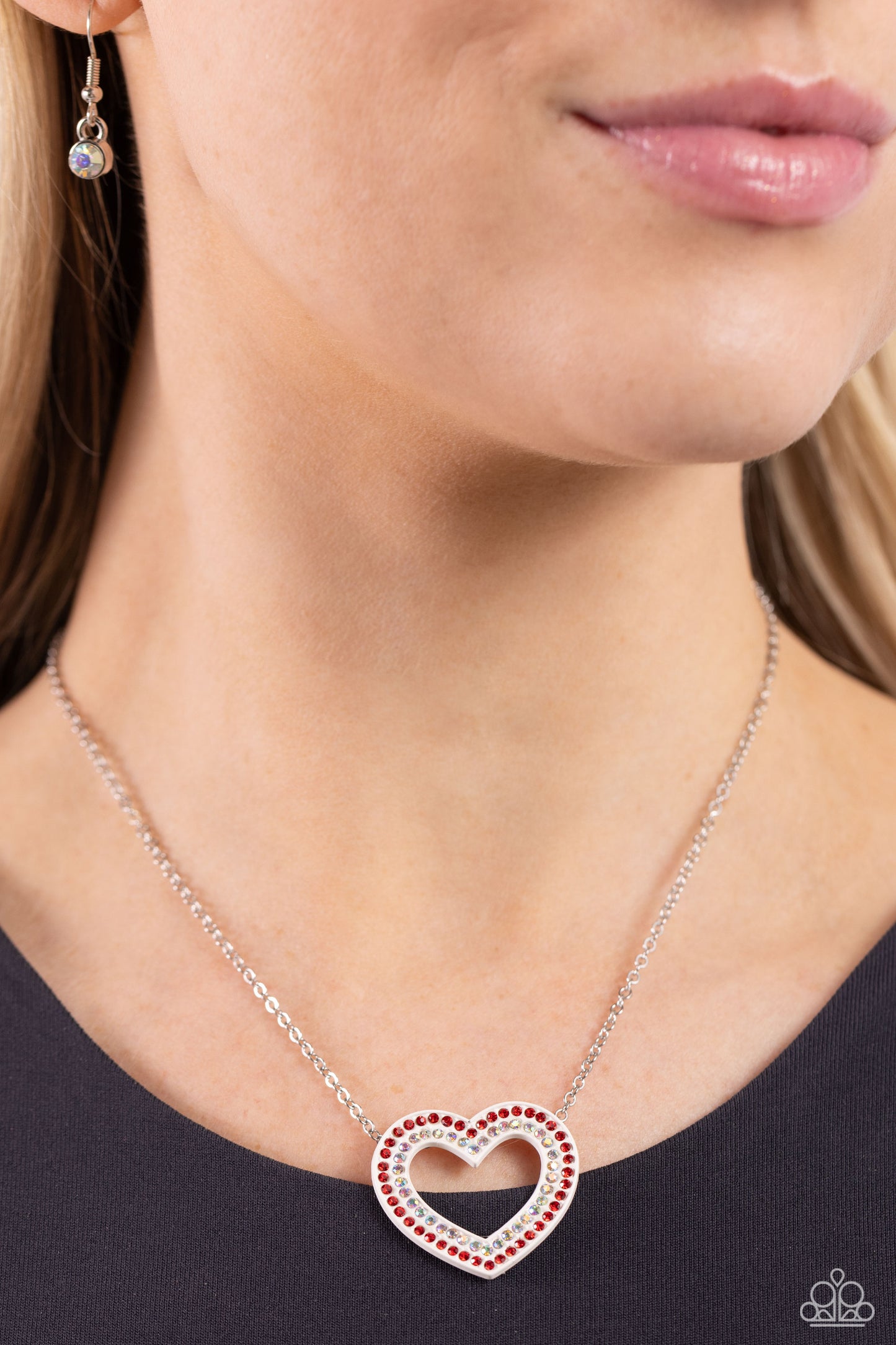 Paparazzi Accessories-Hyper Heartland Multi Red Heart Necklace Set