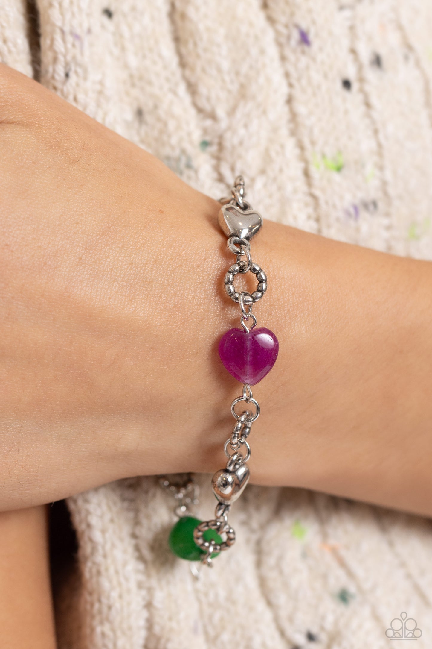 Paparazzi Accessories-I Can Feel Your Heartbeat Multi Hearts Bracelet