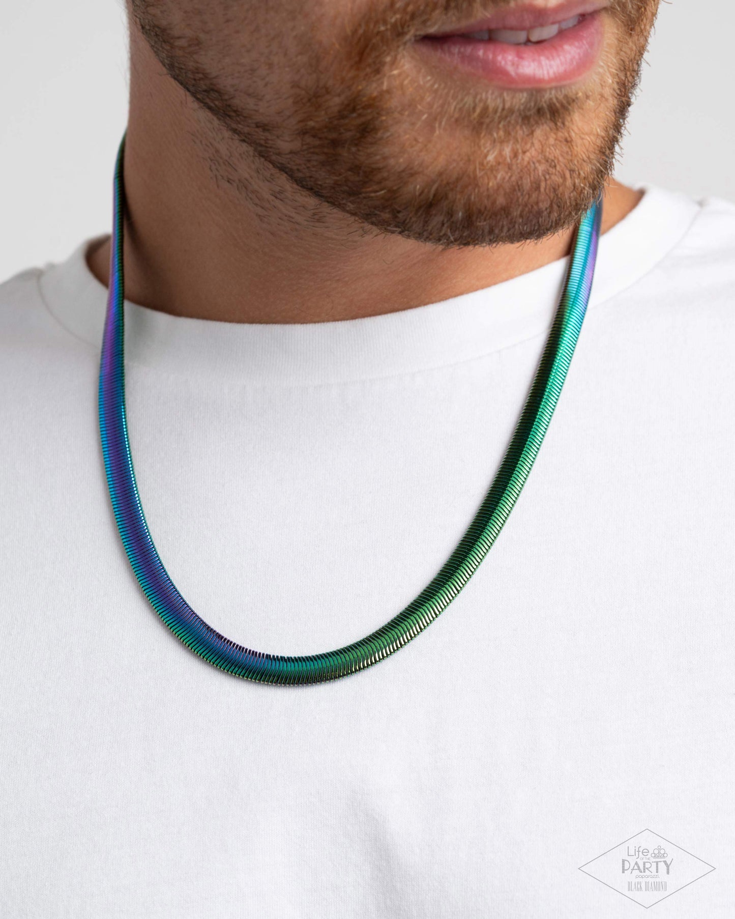 Paparazzi Accessories-Industrial Index Oil Spill Herringbone Men's Chain