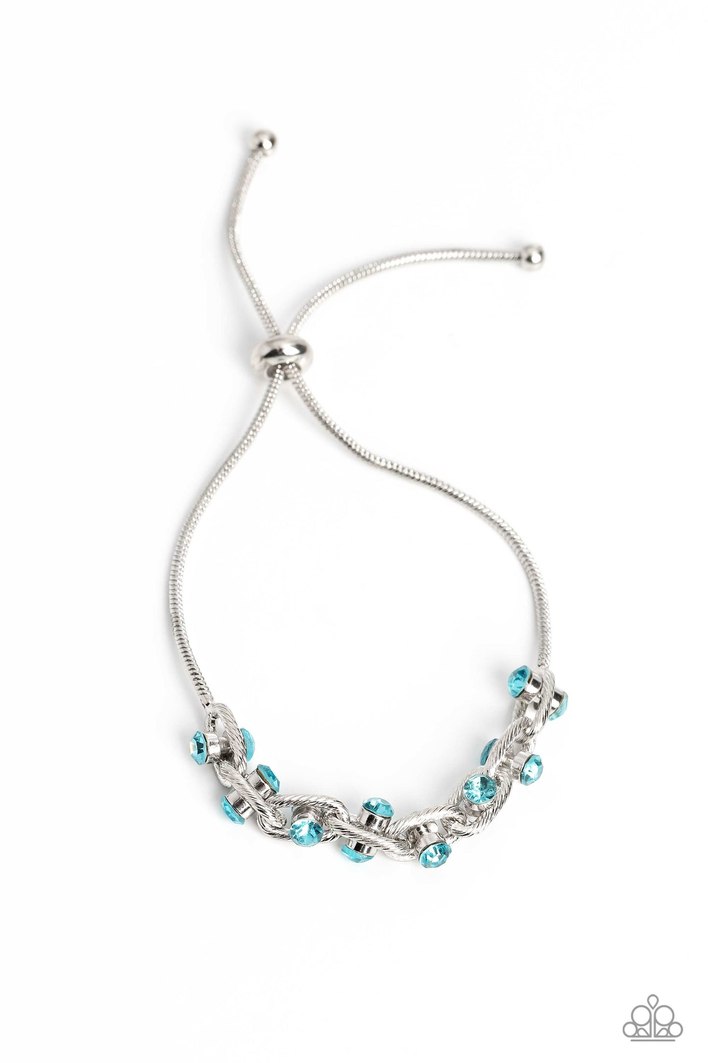 Paparazzi Accessories-Intertwined Illusion Blue Oval Rhinestone Bracelet
