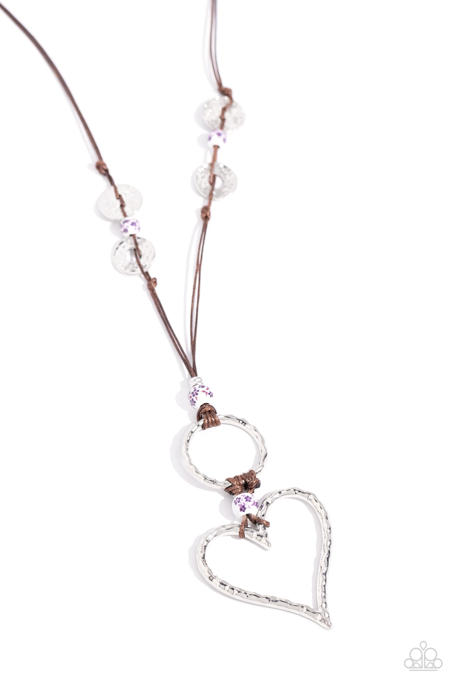 Paparazzi Accessories-KNOT Over Yet Purple Oversize Heart Necklace Set
