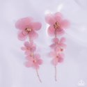 Paparazzi Accessories-Balletcore Desert Rose Chiffon Flower Earrings