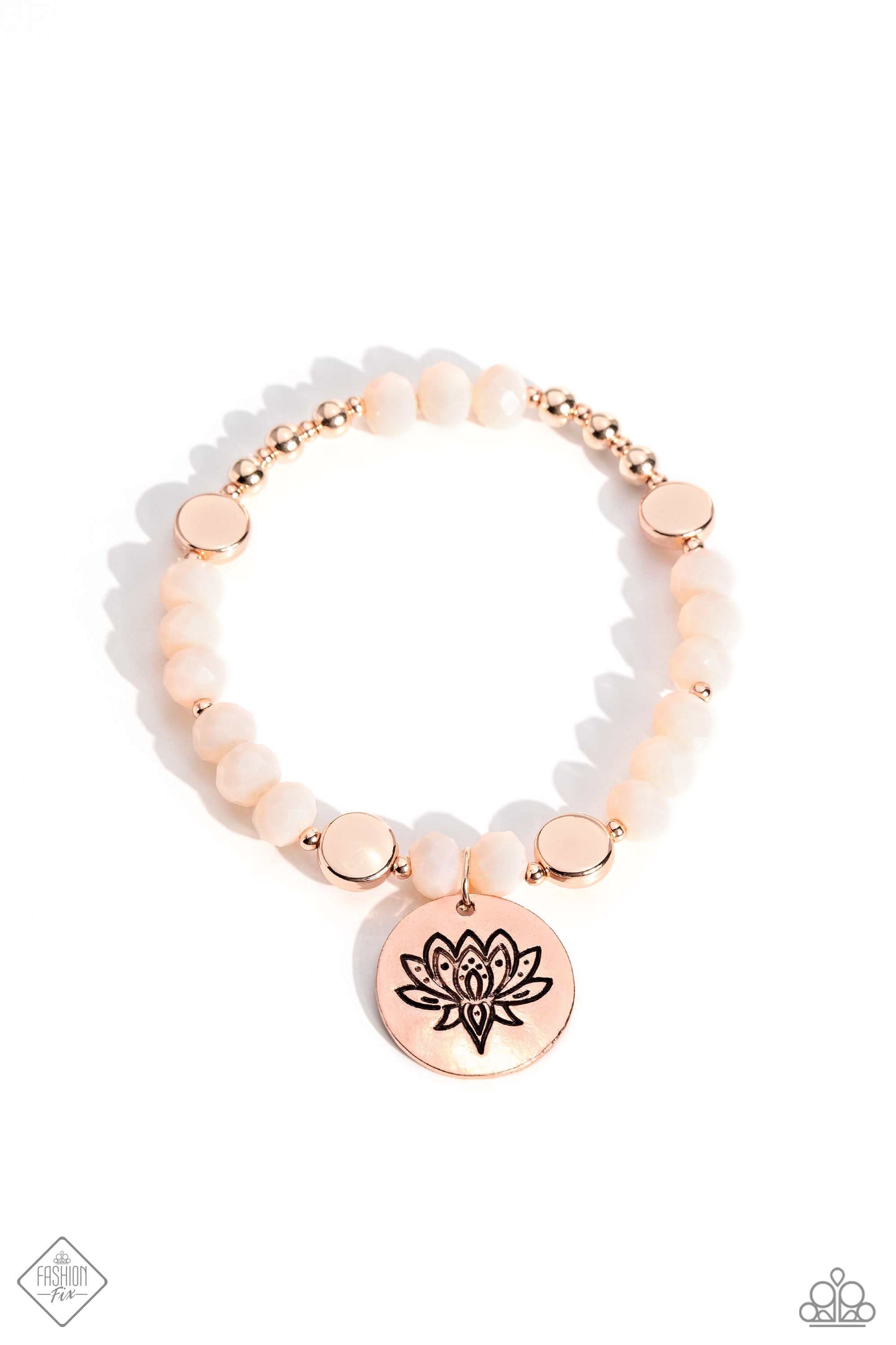 Paparazzi Accessories-Leisurely Lotus Rose Gold June 2023 FF Bracelet
