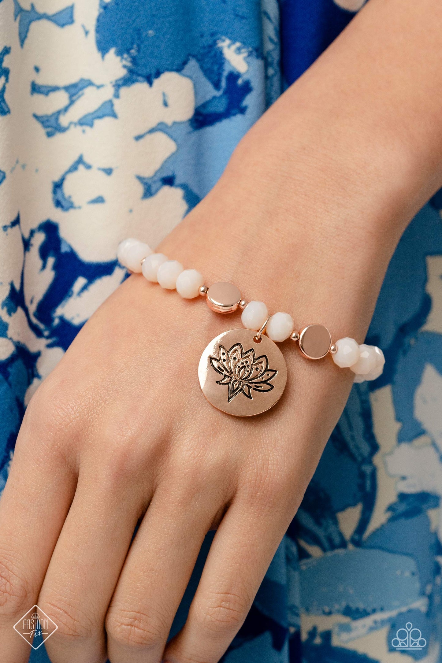Paparazzi Accessories-Leisurely Lotus Rose Gold June 2023 FF Bracelet