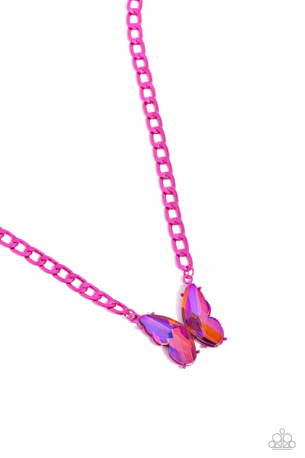 Paparazzi Accessories-Fascinating Flyer Pink Butterfly Necklace Set