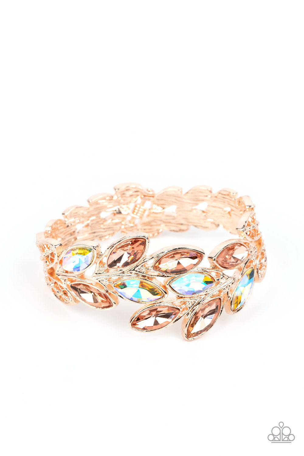 Paparazzi Accessories-Luminous Laurels Rose Gold LOTP Leafy Bracelet