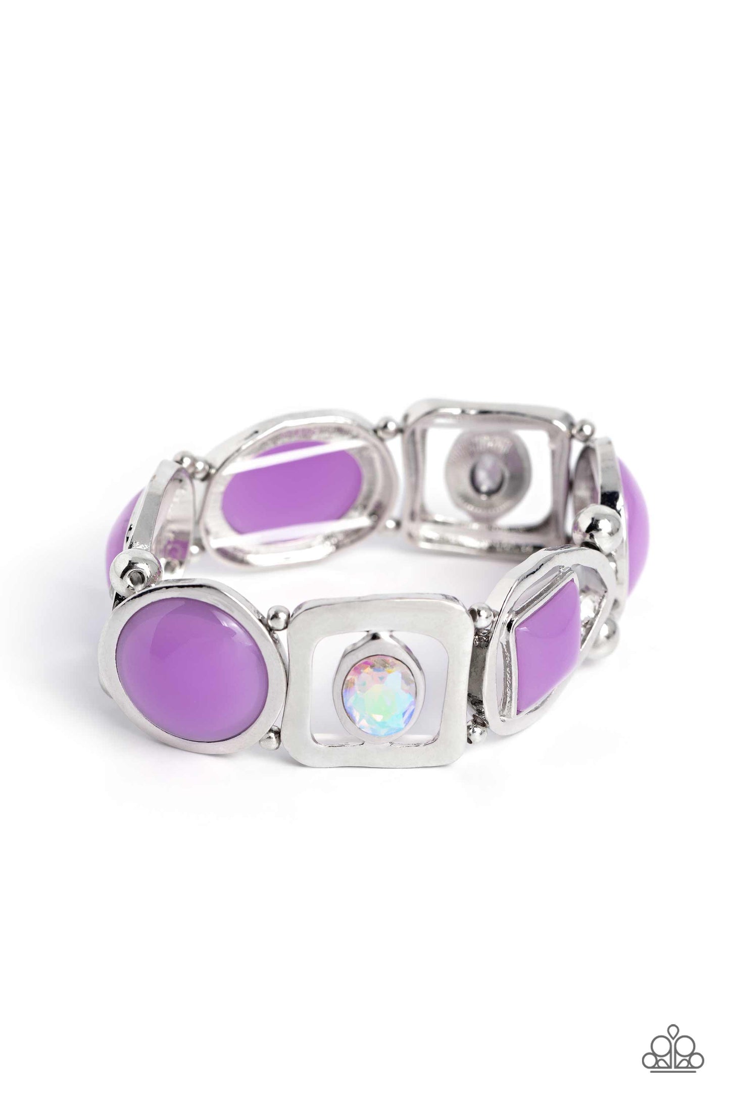 Paparazzi Accessories-Majestic Mashup Purple Acrylic Bead Bracelet