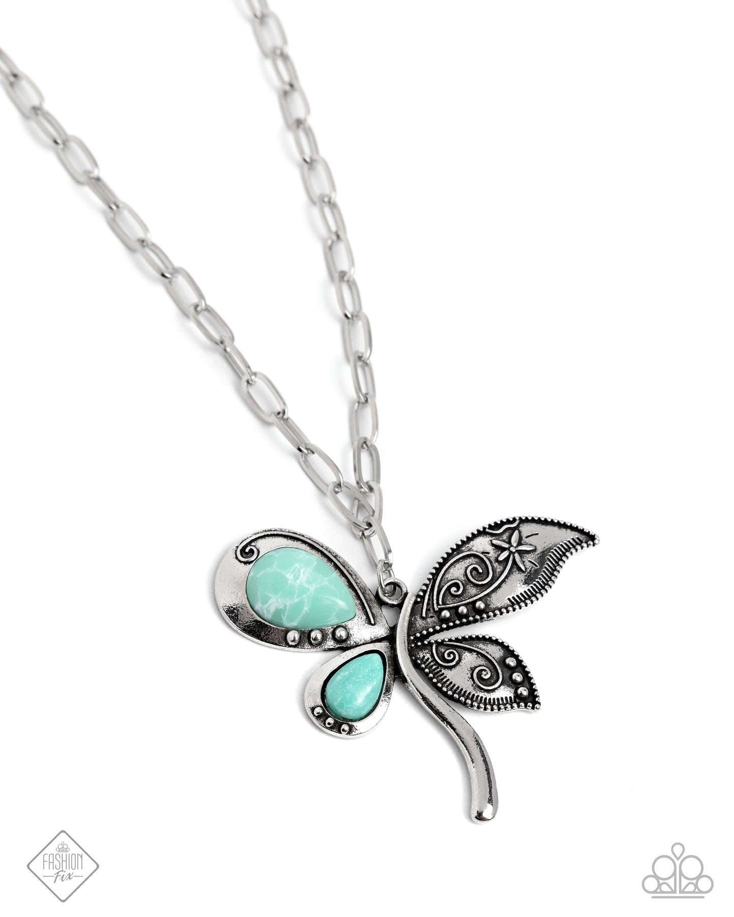 Paparazzi Accessories-Moderate Merriment Silver Dragonfly FF Necklace Set