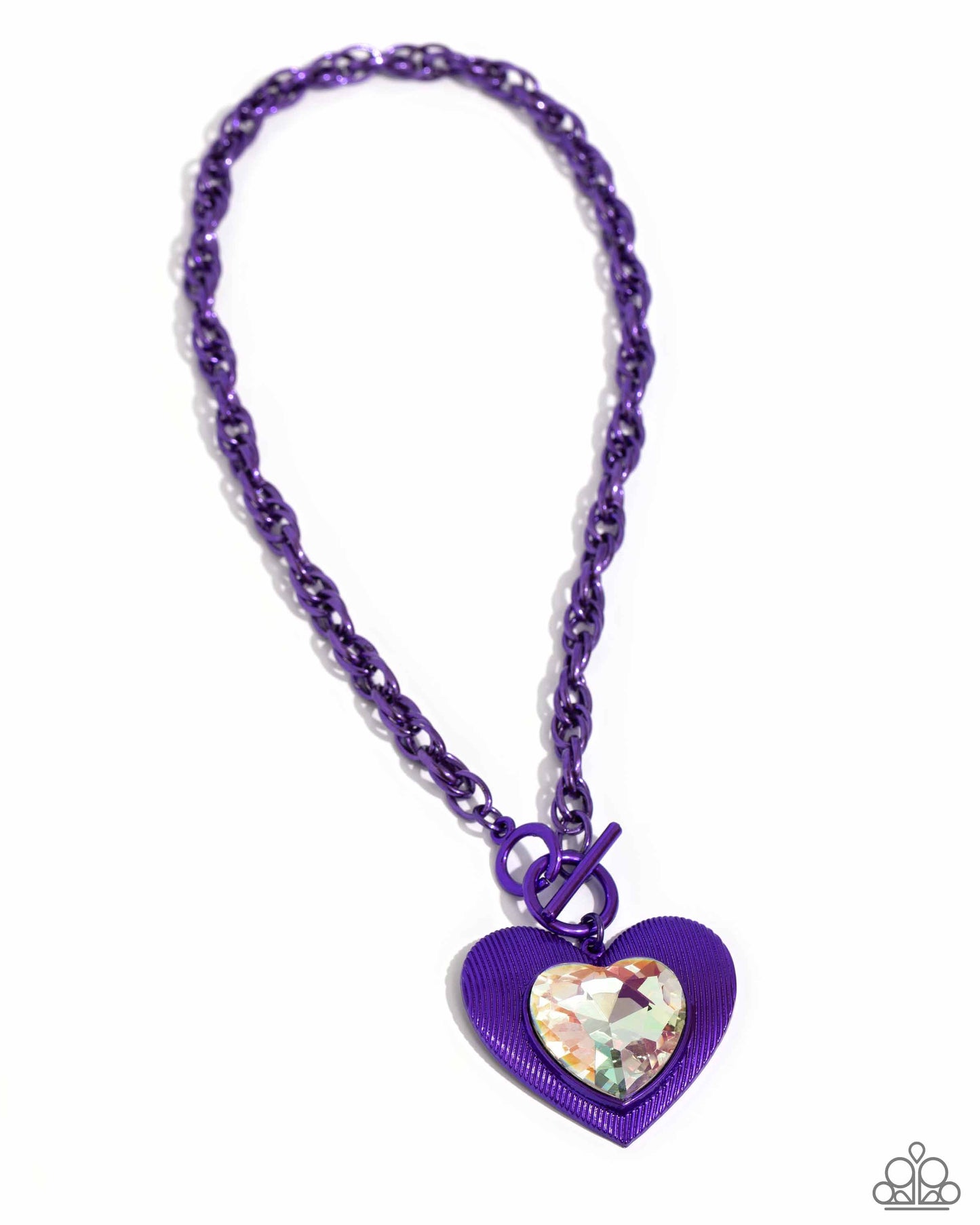 Paparazzi Accessories-Modern Matchup Purple LOTP Heart Pendant Set