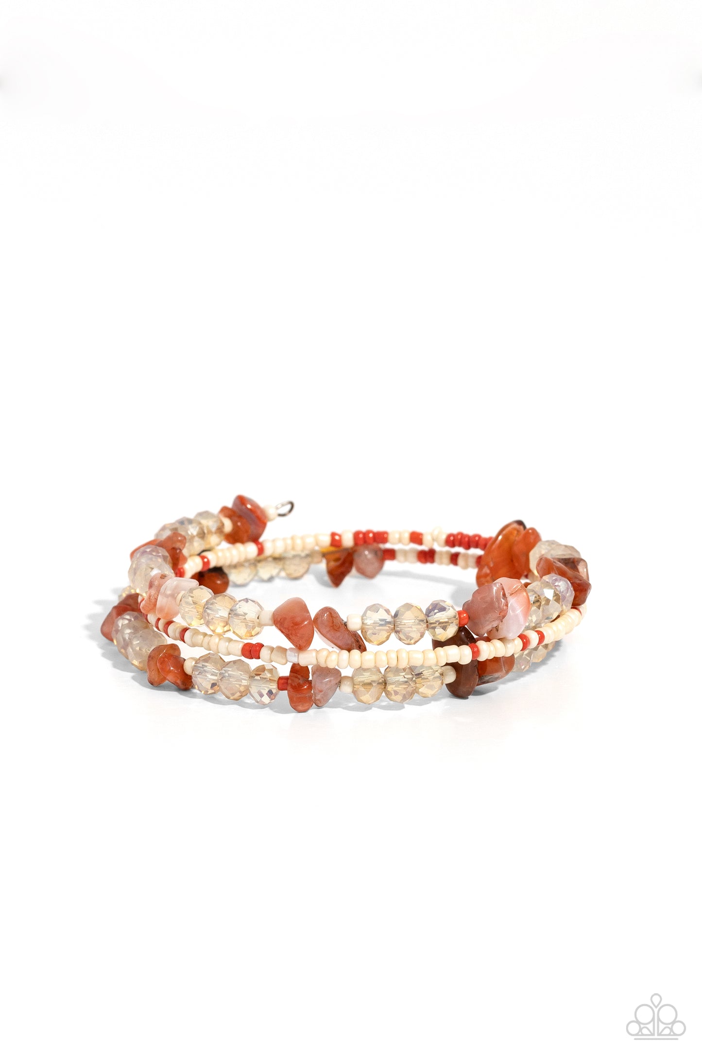 Paparazzi Accessories-Notoriously Nuanced Orange Glassy Bead Bracelet
