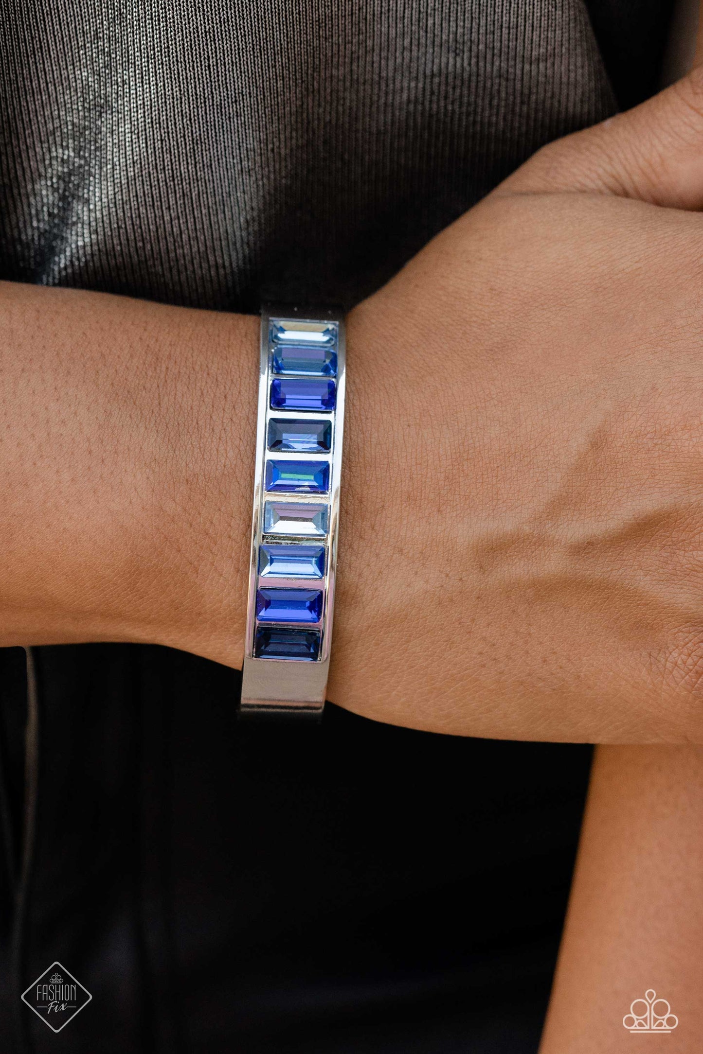 Paparazzi Accessories-Practiced Poise Blue Glassy July 2023 FF Bracelet