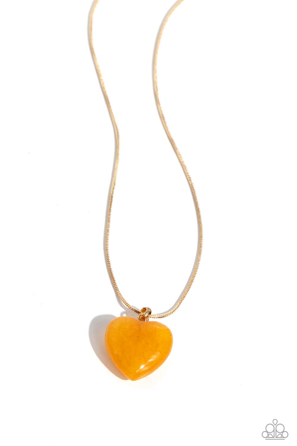 Paparazzi Accessories-Prismatic Pastime Gold Glittery Heart Pendant Set