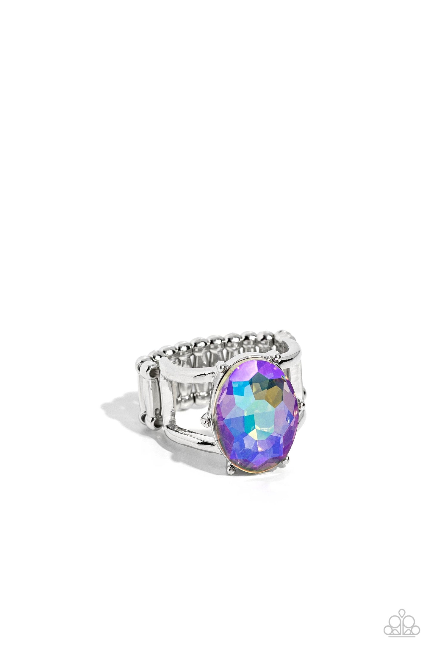 Paparazzi Accessories-Prismatically Pronged Multi UV Shimmer Oval Ring