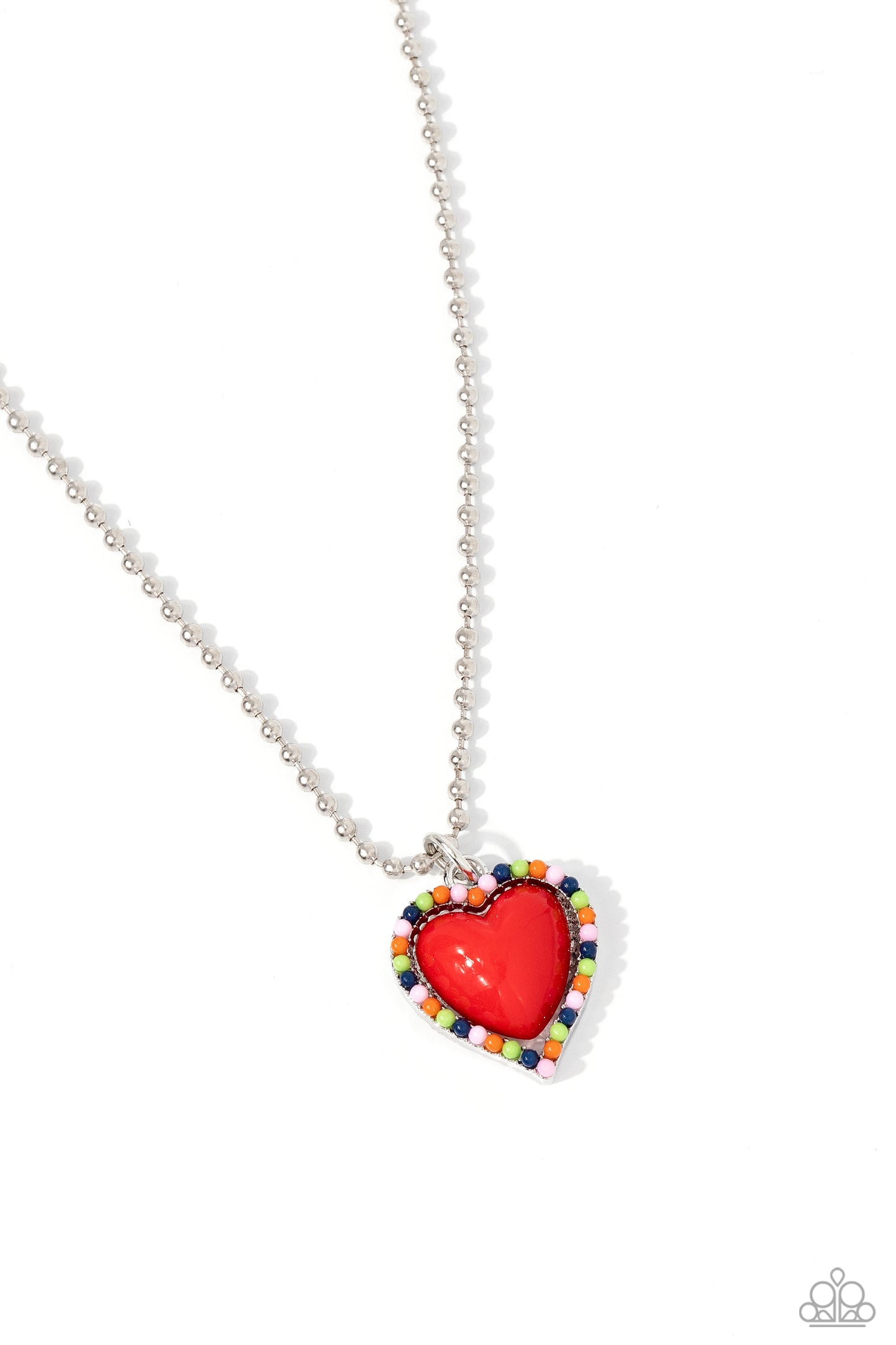 Paparazzi Accessories-Romantic Ragtime Red Charming Heart Pendant Set
