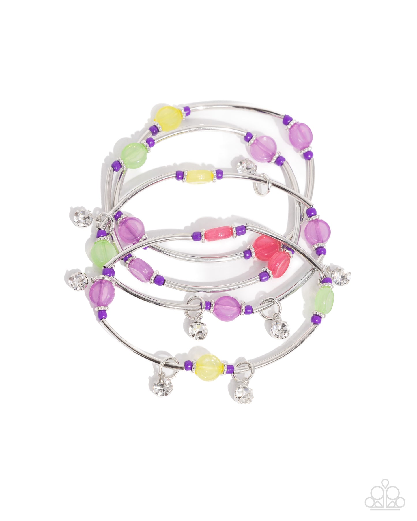 Paparazzi Accessories-Scattered Sheen Purple Seed Bead Silver Bracelet
