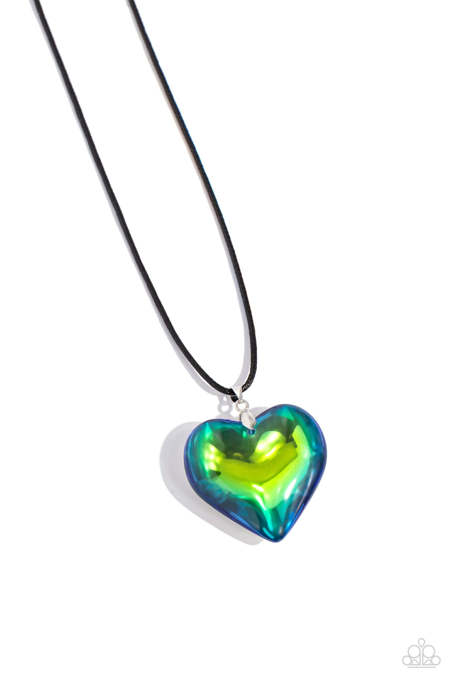 Paparazzi Accessories-Seize the Simplicity Green UV Heart Necklace Set