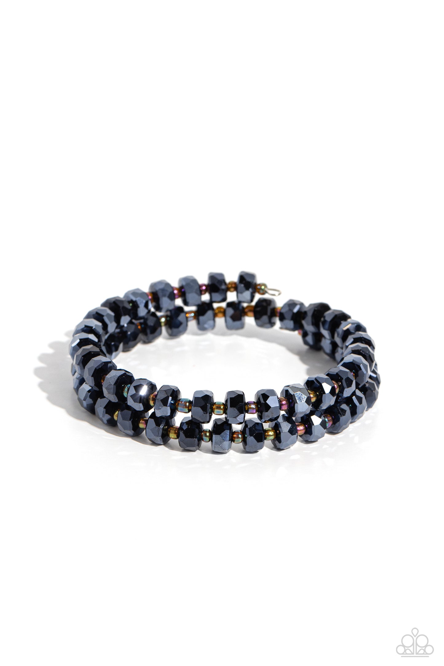 Paparazzi Accessories-Seriously Stellar Blue Dainty Oil Spill Bracelet
