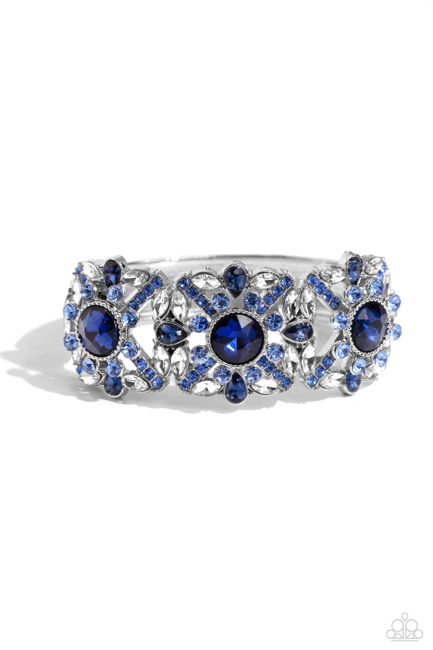 Paparazzi Accessories-Shimmering Solo Blue Sparkle Rhinestone Bracelet