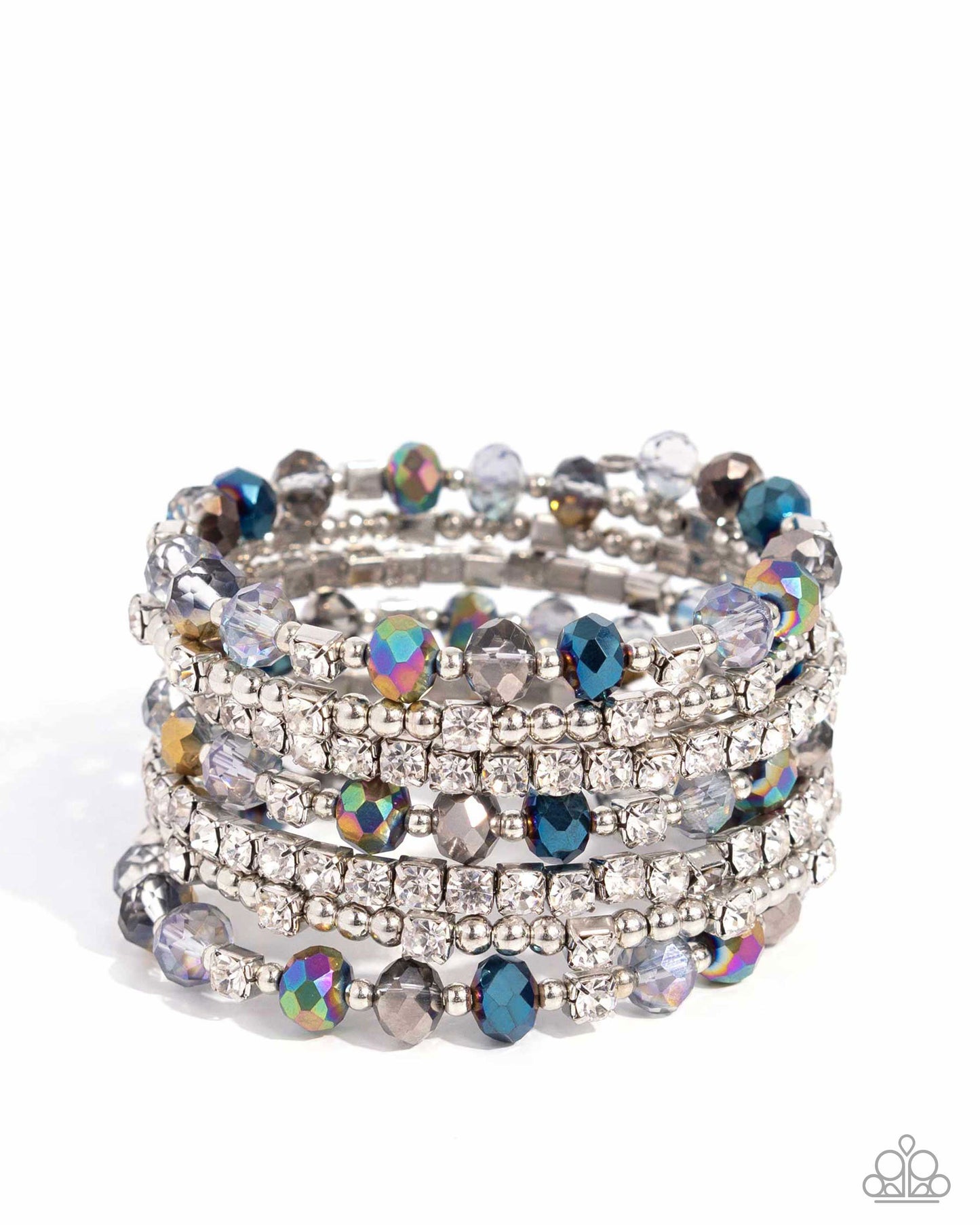 Paparazzi Accessories-Sizzling Stack Multi Oil Spill Coiled Bracelet