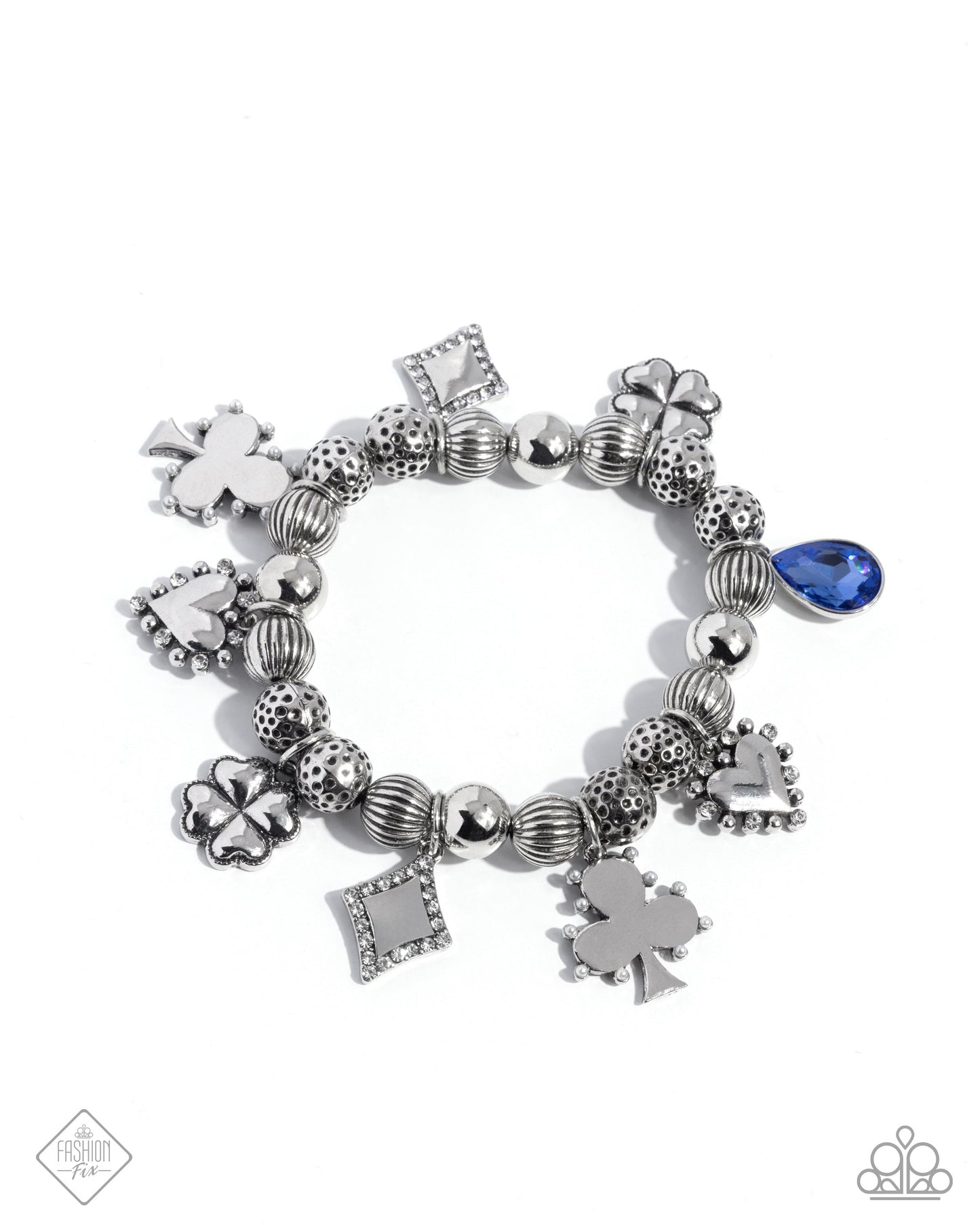 Paparazzi Accessories-Spirited Sentiment Silver FF Charm Bracelet