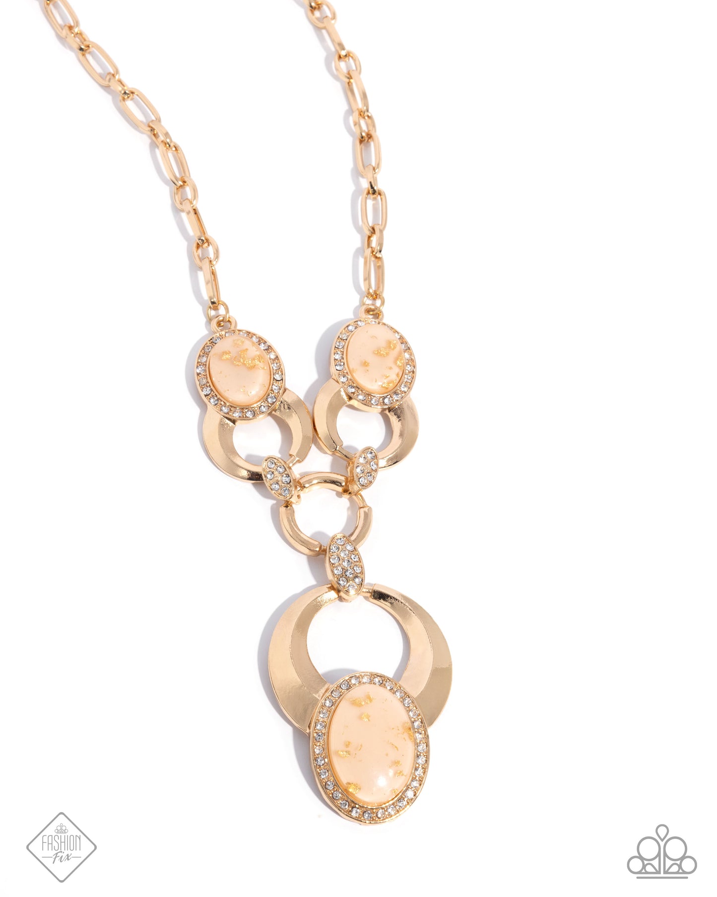 Paparazzi Accessories-Spirited Softness Gold Abstract FF Necklace Set
