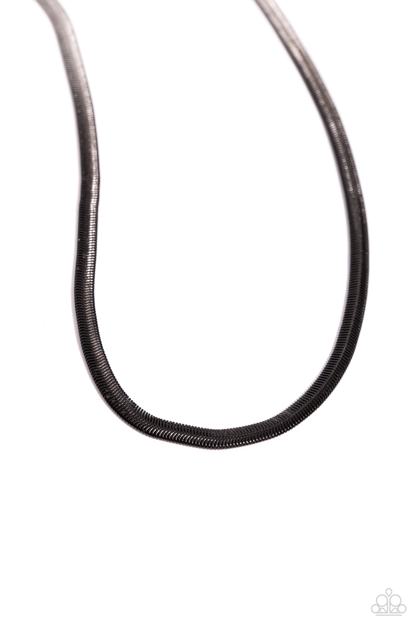 Paparazzi Accessories-Spray Paint Sass Black Snake Chain Necklace Set