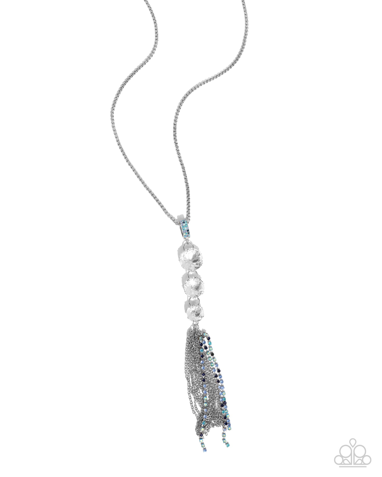 Paparazzi Accessories-Stacked Standpoint Blue Iridescent Necklace Set