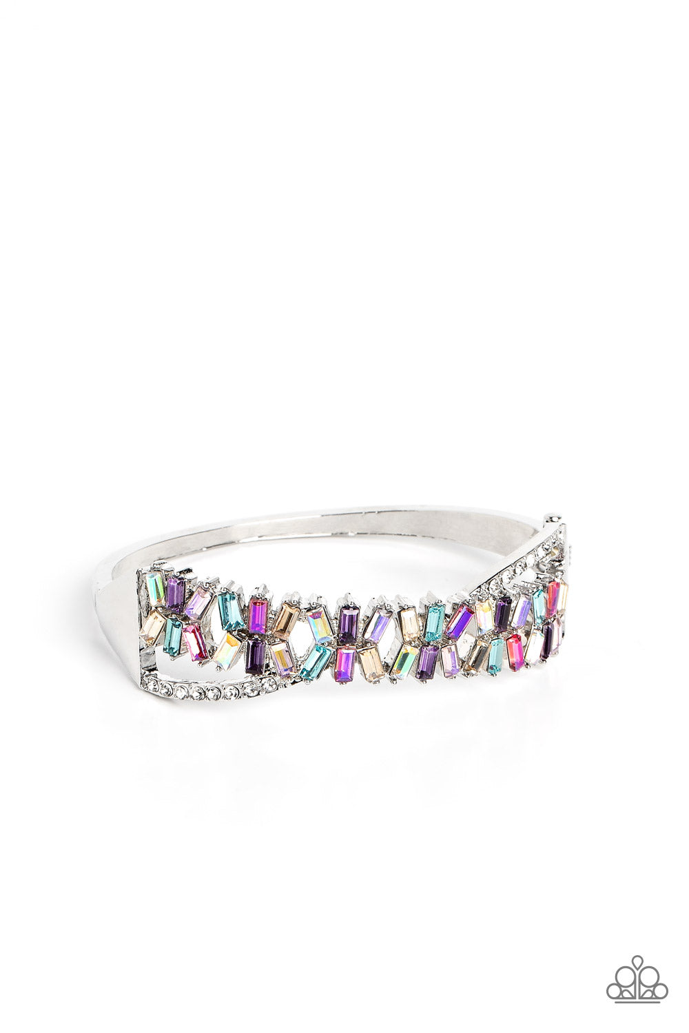 Paparazzi Accessories-Timeless Trifecta Multi Rhinestone LOTP Bracelet