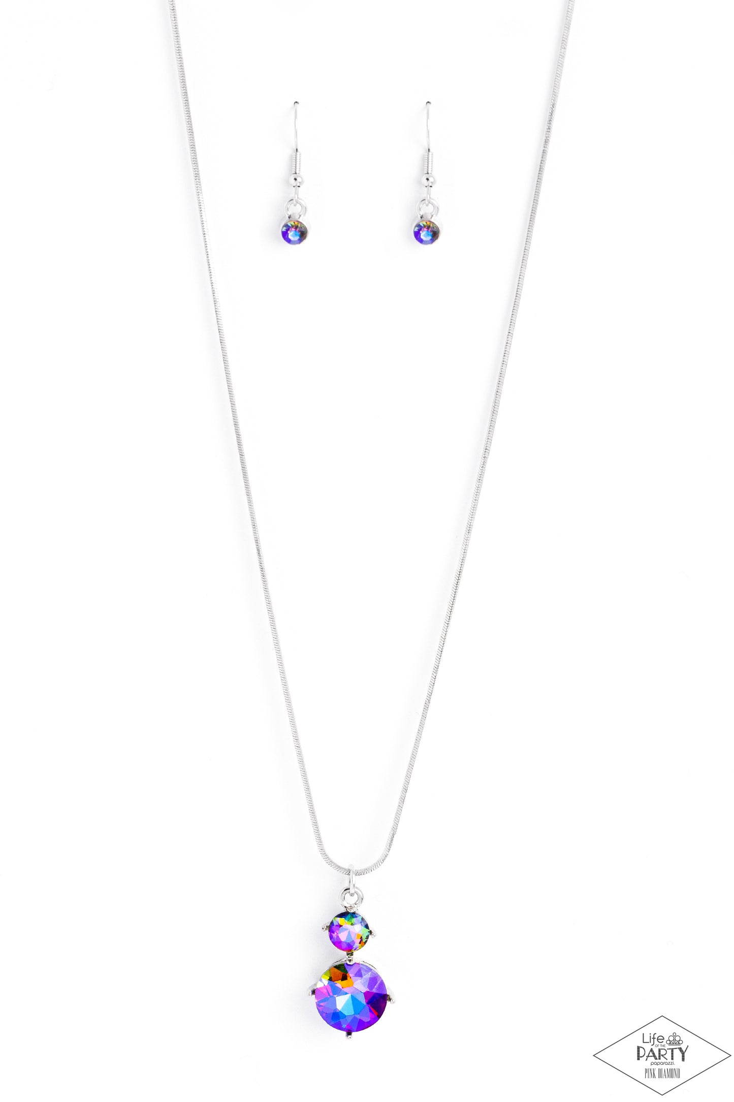 Paparazzi Accessories-Top Dollar Diva Multi Rhinestone LOTP Pendant Set