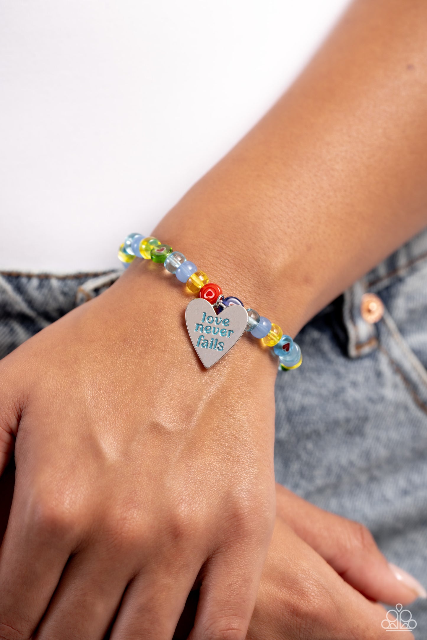 Paparazzi Accessories-Unstoppable Love Multi Beads Heart Bracelet