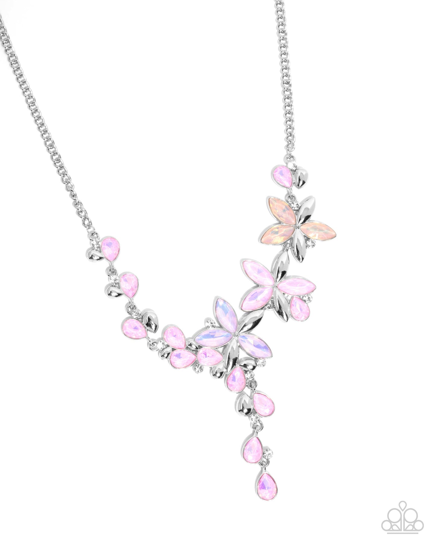 Paparazzi Accessories-Vibrant Valley Pink Opalescent Flower Necklace Set