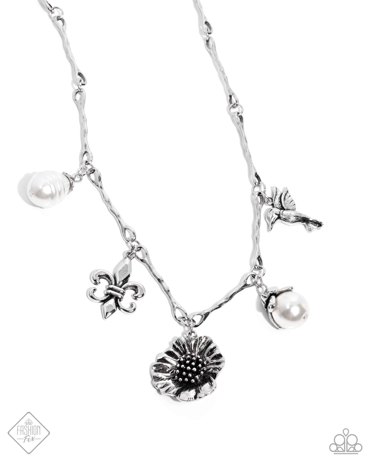 Paparazzi Accessories-Vintage Vibe White Baroque Pearl Necklace Set