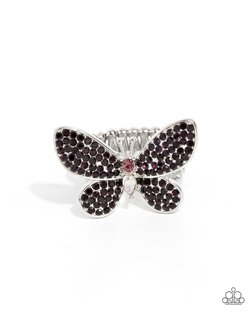 Paparazzi Accessories Admirable Ascension Amethyst Butterfly Silver Ring
