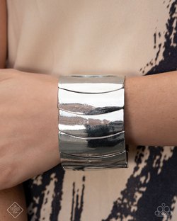 Paparazzi Accessories-Crusading Celebrity Silver Curved Bracelet