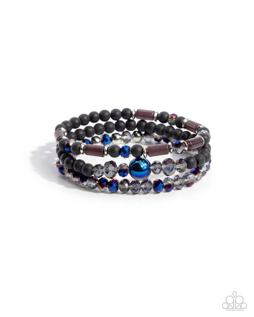 Paparazzi Accessories-Dreamy Dance Black Iridescent Beads Bracelet
