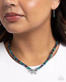 Paparazzi Accessories-Elegant Empress Aventurine Bead Necklace Set