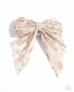 Paparazzi Accessories-Everlasting Elegance Floral Print Hair Bow