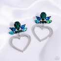 Paparazzi Accessories-Pushing Perfection Green Teardrop Heart Earrings