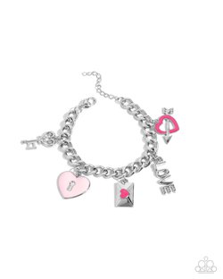 Paparazzi Accessories-Valentines Variety Pink Love Heart Charm Bracelet