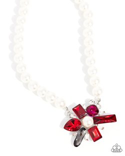Paparazzi Accessories-Prismatic Potential White Glossy Pearl Necklace Set
