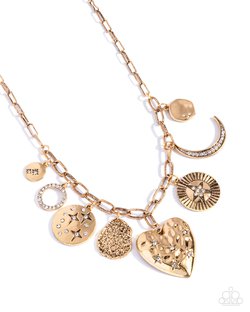Paparazzi Accessories-Recognizable Radiance Gold Heart Charm Necklace
