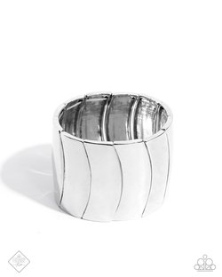 Paparazzi Accessories-Crusading Celebrity Silver Curved Bracelet
