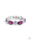 Paparazzi Accessories-Staycation Sparkle Pink Oval Rhinestone Bracelet
