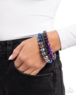 Paparazzi Accessories-Truth Be BOLD Hematite Shimmery Bead Bracelet