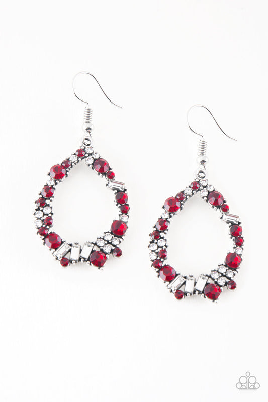 Paparazzi Accessories-Crushing Couture Red Earrings