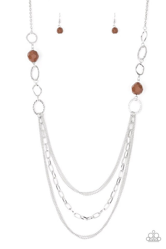 Paparazzi Accessories-Triple Whammy Brown Bead Ring