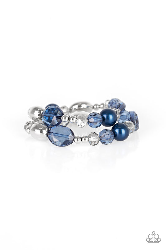 Paparazzi Accessories-Downtown Dazzle Blue Bracelet
