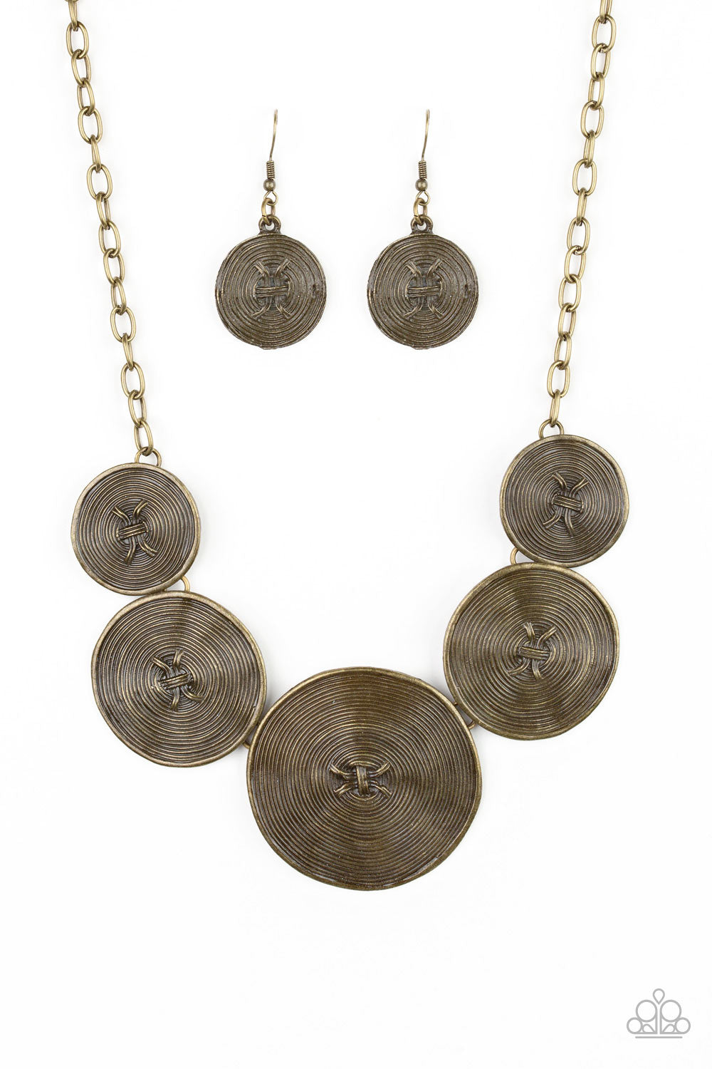 Paparazzi Accessories-Deserves A Medal Brass Necklace Set
