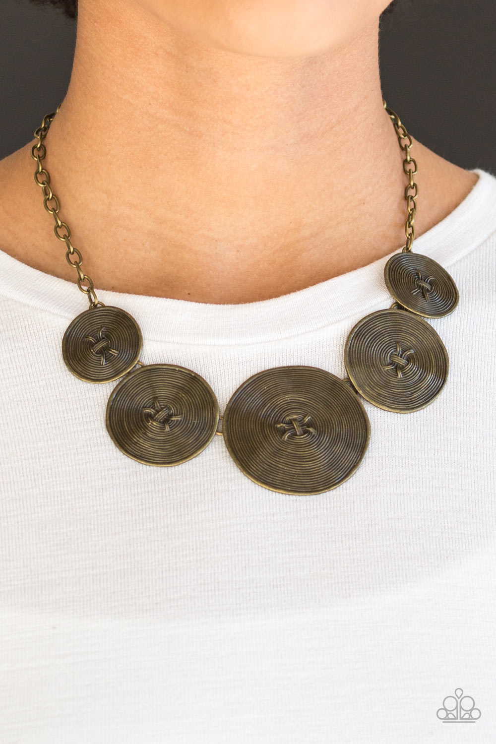 Paparazzi Accessories-Deserves A Medal Brass Necklace Set